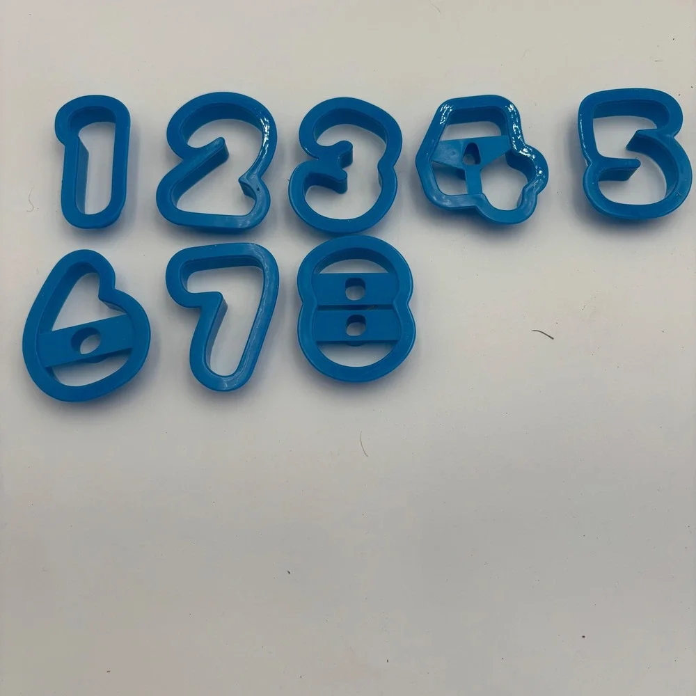 Unbranded Cookie Cutters Unisex OS Pink Blue Good Alphabet Number Set Incomplete
